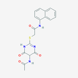 2-{[5-(acetylamino)-4,6-dioxo-1,4,5,6-tetrahydropyrimidin-2-yl]sulfanyl}-N-(naphthalen-1-yl)acetamide