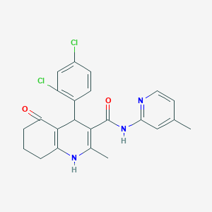 molecular formula C23H21Cl2N3O2 B11643781 4-(2,4-Dichlorophenyl)-2-methyl-N-(4-methylpyridin-2-yl)-5-oxo-1,4,5,6,7,8-hexahydroquinoline-3-carboxamide CAS No. 400845-99-0