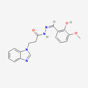 molecular formula C18H18N4O3 B11643798 3-(1H-benzimidazol-1-yl)-N'-[(Z)-(2-hydroxy-3-methoxyphenyl)methylidene]propanehydrazide 