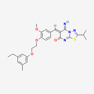 (6Z)-6-{4-[2-(3-ethyl-5-methylphenoxy)ethoxy]-3-methoxybenzylidene}-5-imino-2-(propan-2-yl)-5,6-dihydro-7H-[1,3,4]thiadiazolo[3,2-a]pyrimidin-7-one