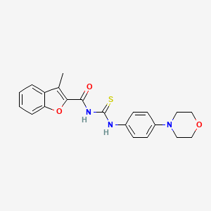 molecular formula C21H21N3O3S B11643831 3-methyl-N-{[4-(morpholin-4-yl)phenyl]carbamothioyl}-1-benzofuran-2-carboxamide 