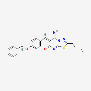 (6Z)-2-butyl-5-imino-6-[4-(1-phenylethoxy)benzylidene]-5,6-dihydro-7H-[1,3,4]thiadiazolo[3,2-a]pyrimidin-7-one