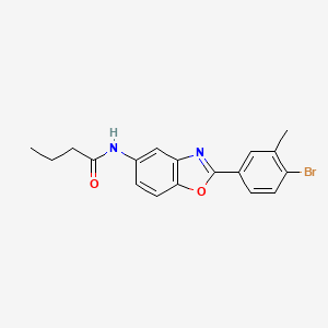 molecular formula C18H17BrN2O2 B11643862 N-[2-(4-bromo-3-methylphenyl)-1,3-benzoxazol-5-yl]butanamide 