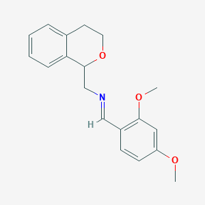 molecular formula C19H21NO3 B11643864 1-(3,4-dihydro-1H-isochromen-1-yl)-N-[(E)-(2,4-dimethoxyphenyl)methylidene]methanamine 