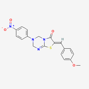 (7Z)-7-(4-methoxybenzylidene)-3-(4-nitrophenyl)-3,4-dihydro-2H-[1,3]thiazolo[3,2-a][1,3,5]triazin-6(7H)-one