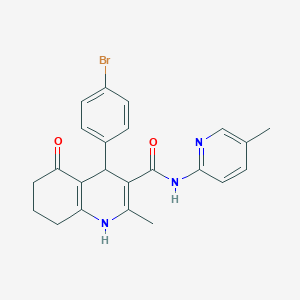 molecular formula C23H22BrN3O2 B11643892 4-(4-bromophenyl)-2-methyl-N-(5-methyl-2-pyridinyl)-5-oxo-1,4,5,6,7,8-hexahydro-3-quinolinecarboxamide 