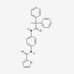 molecular formula C26H22N2O3 B11643912 N-{4-[(2,2-diphenylpropanoyl)amino]phenyl}furan-2-carboxamide 