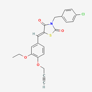 (5Z)-3-(4-chlorobenzyl)-5-[3-ethoxy-4-(prop-2-yn-1-yloxy)benzylidene]-1,3-thiazolidine-2,4-dione