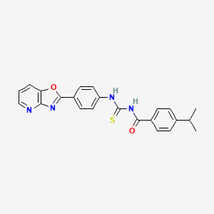 molecular formula C23H20N4O2S B11643923 N-{[4-([1,3]oxazolo[4,5-b]pyridin-2-yl)phenyl]carbamothioyl}-4-(propan-2-yl)benzamide 