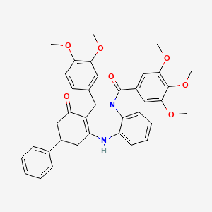 11-(3,4-dimethoxyphenyl)-3-phenyl-10-[(3,4,5-trimethoxyphenyl)carbonyl]-2,3,4,5,10,11-hexahydro-1H-dibenzo[b,e][1,4]diazepin-1-one