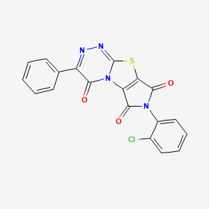 4-(2-chlorophenyl)-11-phenyl-7-thia-1,4,9,10-tetrazatricyclo[6.4.0.02,6]dodeca-2(6),8,10-triene-3,5,12-trione