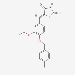 (5Z)-5-({3-Ethoxy-4-[(4-methylphenyl)methoxy]phenyl}methylidene)-2-sulfanylidene-1,3-thiazolidin-4-one