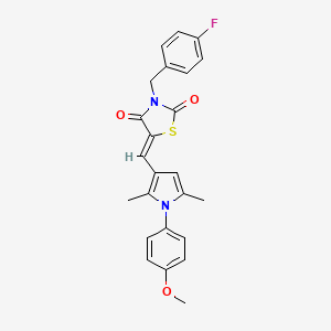 (5Z)-3-(4-fluorobenzyl)-5-{[1-(4-methoxyphenyl)-2,5-dimethyl-1H-pyrrol-3-yl]methylidene}-1,3-thiazolidine-2,4-dione