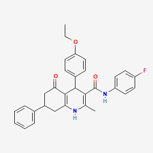 molecular formula C31H29FN2O3 B11643965 4-(4-ethoxyphenyl)-N-(4-fluorophenyl)-2-methyl-5-oxo-7-phenyl-1,4,5,6,7,8-hexahydro-3-quinolinecarboxamide 