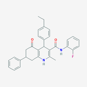 4-(4-Ethylphenyl)-N-(2-fluorophenyl)-2-methyl-5-oxo-7-phenyl-1,4,5,6,7,8-hexahydro-3-quinolinecarboxamide