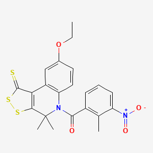 (8-ethoxy-4,4-dimethyl-1-thioxo-1,4-dihydro-5H-[1,2]dithiolo[3,4-c]quinolin-5-yl)(2-methyl-3-nitrophenyl)methanone