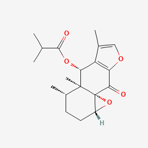 molecular formula C19H24O5 B1164401 (1aR,4S,4aS,5S,9aS)-4,4a,6-Trimethyl-9-oxo-2,3,4,4a,5,9-hexahydro-1aH-oxireno[8,8a]naphtho[2,3-b]furan-5-yl 2-methylpropanoate CAS No. 59742-11-9