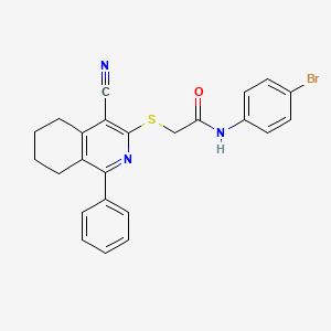 N-(4-bromophenyl)-2-[(4-cyano-1-phenyl-5,6,7,8-tetrahydroisoquinolin-3-yl)sulfanyl]acetamide