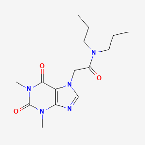 molecular formula C15H23N5O3 B11644018 2-(1,3-dimethyl-2,6-dioxo-1,2,3,6-tetrahydro-7H-purin-7-yl)-N,N-dipropylacetamide 