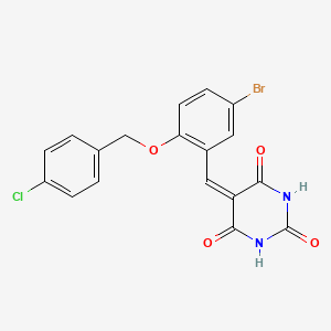 5-(5-bromo-2-(4-chlorobenzyloxy)benzylidene)pyrimidine-2,4,6(1H,3H,5H)-trione