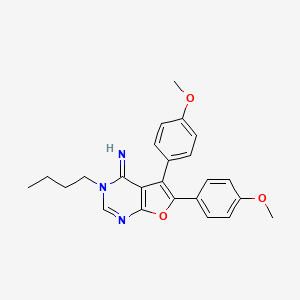 molecular formula C24H25N3O3 B11644073 3-butyl-5,6-bis(4-methoxyphenyl)furo[2,3-d]pyrimidin-4(3H)-imine 