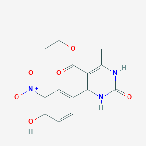 molecular formula C15H17N3O6 B11644091 Propan-2-yl 4-(4-hydroxy-3-nitrophenyl)-6-methyl-2-oxo-1,2,3,4-tetrahydropyrimidine-5-carboxylate 