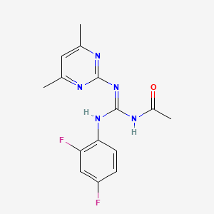 molecular formula C15H15F2N5O B11644094 N-Acetyl-N'-(2,4-difluoro-phenyl)-N''-(4,6-dimethyl-pyrimidin-2-yl)-guanidine 