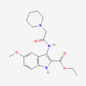 molecular formula C19H25N3O4 B11644108 ethyl 5-methoxy-3-[(piperidin-1-ylacetyl)amino]-1H-indole-2-carboxylate 