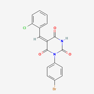 (5E)-1-(4-bromophenyl)-5-(2-chlorobenzylidene)pyrimidine-2,4,6(1H,3H,5H)-trione