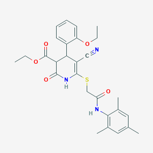 Ethyl 5-cyano-4-(2-ethoxyphenyl)-2-oxo-6-({2-oxo-2-[(2,4,6-trimethylphenyl)amino]ethyl}sulfanyl)-1,2,3,4-tetrahydropyridine-3-carboxylate