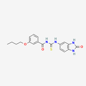 molecular formula C19H20N4O3S B11644245 3-butoxy-N-[(2-oxo-2,3-dihydro-1H-benzimidazol-5-yl)carbamothioyl]benzamide 