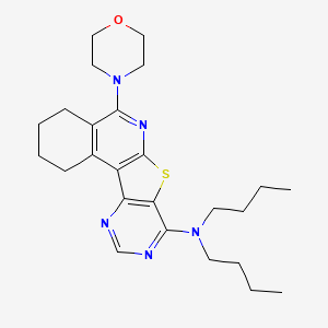 N,N-dibutyl-8-morpholin-4-yl-11-thia-9,14,16-triazatetracyclo[8.7.0.02,7.012,17]heptadeca-1,7,9,12,14,16-hexaen-13-amine