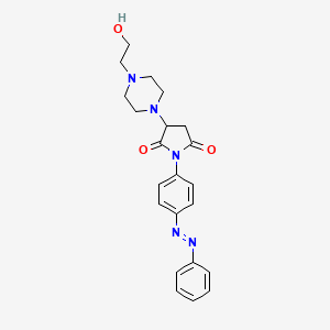 molecular formula C22H25N5O3 B11644254 2,5-Pyrrolidinedione, 3-[4-(2-hydroxyethyl)-1-piperazinyl]-1-[4-(2-phenyldiazenyl)phenyl]- CAS No. 519044-39-4