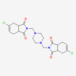 molecular formula C22H26Cl2N4O4 B11644255 2,2'-(piperazine-1,4-diyldimethanediyl)bis(5-chloro-3a,4,7,7a-tetrahydro-1H-isoindole-1,3(2H)-dione) 