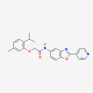 molecular formula C24H23N3O3 B11644256 2-[5-methyl-2-(propan-2-yl)phenoxy]-N-[2-(pyridin-4-yl)-1,3-benzoxazol-5-yl]acetamide 