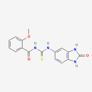 molecular formula C16H14N4O3S B11644264 2-methoxy-N-[(2-oxo-2,3-dihydro-1H-benzimidazol-5-yl)carbamothioyl]benzamide 