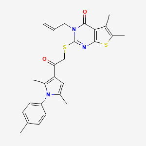 2-({2-[2,5-dimethyl-1-(4-methylphenyl)-1H-pyrrol-3-yl]-2-oxoethyl}sulfanyl)-5,6-dimethyl-3-(prop-2-en-1-yl)thieno[2,3-d]pyrimidin-4(3H)-one