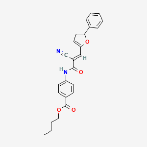 molecular formula C25H22N2O4 B11644366 butyl 4-{[(2E)-2-cyano-3-(5-phenylfuran-2-yl)prop-2-enoyl]amino}benzoate 