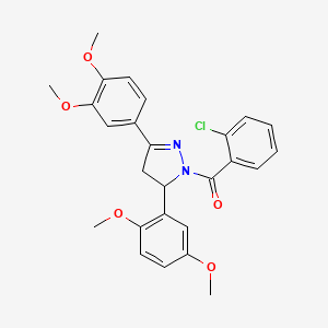 (2-chlorophenyl)(5-(2,5-dimethoxyphenyl)-3-(3,4-dimethoxyphenyl)-4,5-dihydro-1H-pyrazol-1-yl)methanone