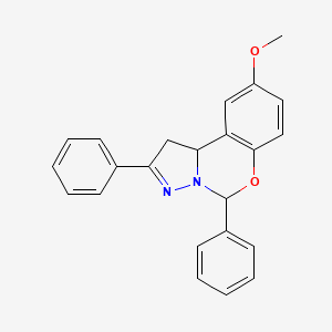 molecular formula C23H20N2O2 B11644384 9-Methoxy-2,5-diphenyl-1,10b-dihydropyrazolo[1,5-c][1,3]benzoxazine 