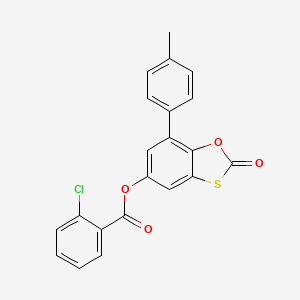 molecular formula C21H13ClO4S B11644412 7-(4-Methylphenyl)-2-oxo-1,3-benzoxathiol-5-yl 2-chlorobenzoate 