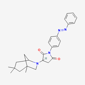 molecular formula C26H30N4O2 B11644418 2,5-Pyrrolidinedione, 1-[4-(2-phenyldiazenyl)phenyl]-3-(1,3,3-trimethyl-6-azabicyclo[3.2.1]oct-6-yl)- CAS No. 1024618-14-1