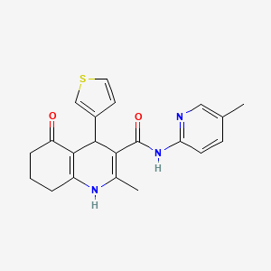 molecular formula C21H21N3O2S B11644419 2-Methyl-N-(5-methyl-2-pyridinyl)-5-oxo-4-(3-thienyl)-1,4,5,6,7,8-hexahydro-3-quinolinecarboxamide 