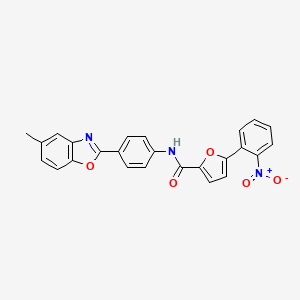 molecular formula C25H17N3O5 B11644429 N-[4-(5-methyl-1,3-benzoxazol-2-yl)phenyl]-5-(2-nitrophenyl)furan-2-carboxamide 