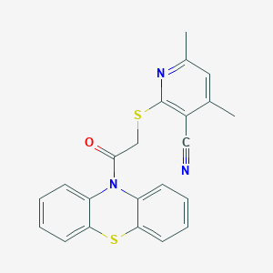 4,6-dimethyl-2-{[2-oxo-2-(10H-phenothiazin-10-yl)ethyl]sulfanyl}pyridine-3-carbonitrile