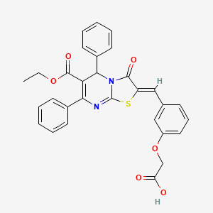 (3-{(Z)-[6-(ethoxycarbonyl)-3-oxo-5,7-diphenyl-5H-[1,3]thiazolo[3,2-a]pyrimidin-2(3H)-ylidene]methyl}phenoxy)acetic acid