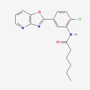 molecular formula C18H18ClN3O2 B11644468 N-[2-chloro-5-([1,3]oxazolo[4,5-b]pyridin-2-yl)phenyl]hexanamide 