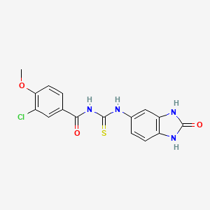 3-chloro-4-methoxy-N-[(2-oxo-2,3-dihydro-1H-benzimidazol-5-yl)carbamothioyl]benzamide