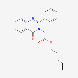 molecular formula C21H22N2O3 B11644480 pentyl (4-oxo-2-phenylquinazolin-3(4H)-yl)acetate 