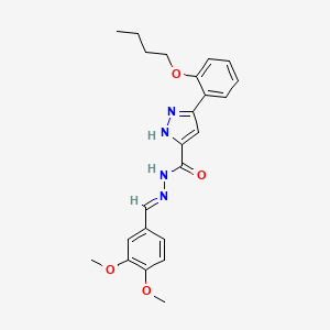 3-(2-butoxyphenyl)-N'-[(E)-(3,4-dimethoxyphenyl)methylidene]-1H-pyrazole-5-carbohydrazide